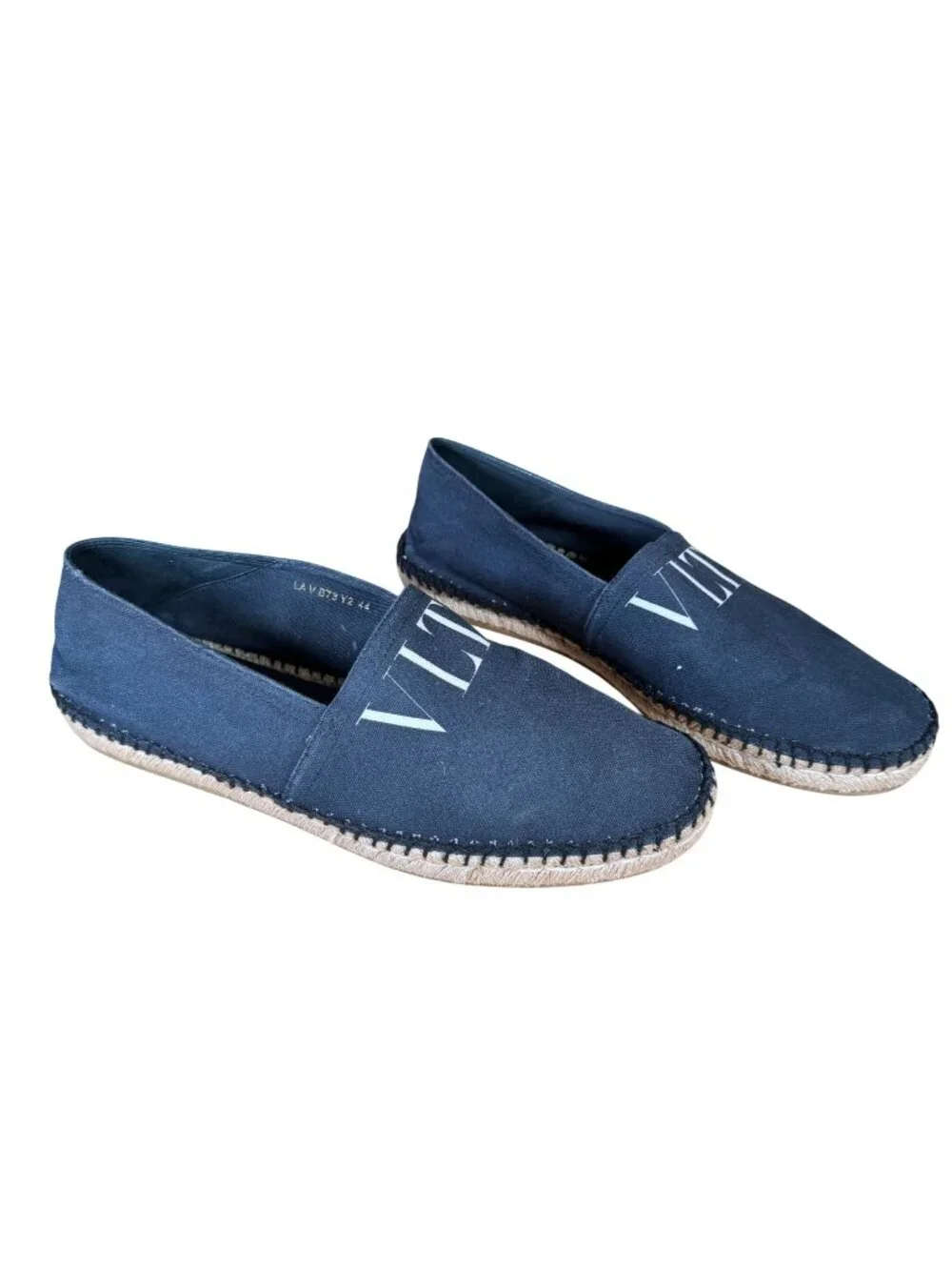 Valentino Garavani Black Canvas VLTN Logo Espadrilles Men's EU Size 44